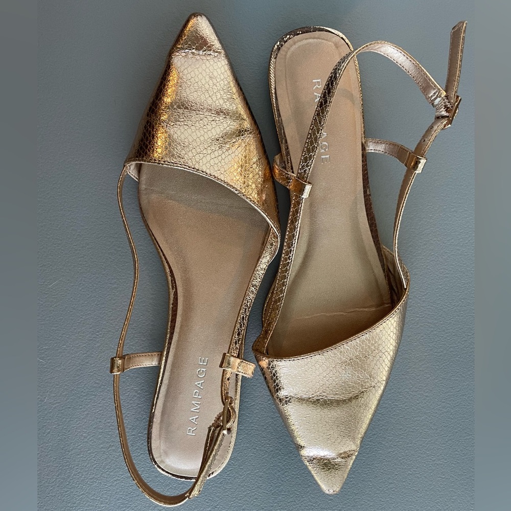 Rose Gold Rampage Flats Size 8